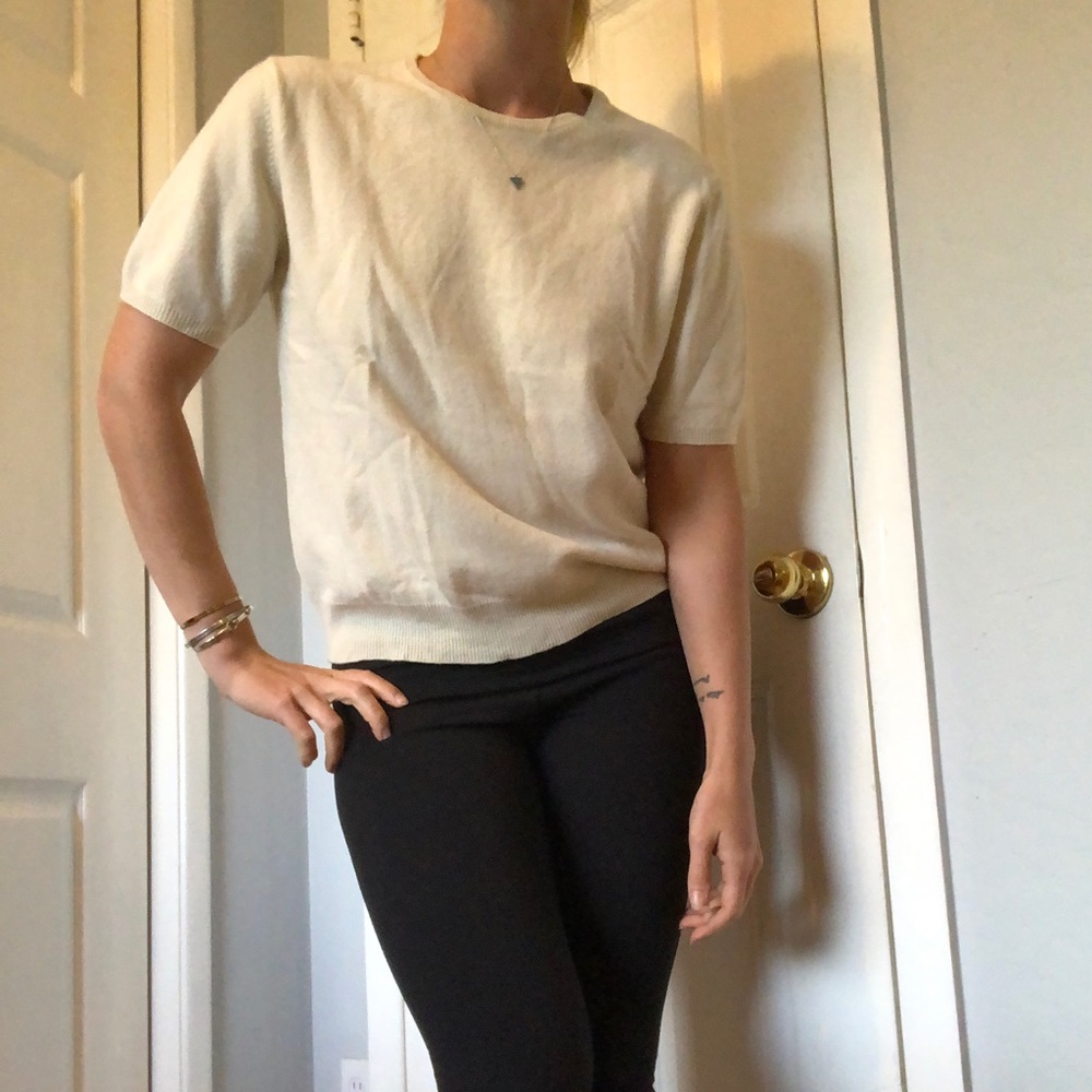 Neiman Marcus cashmere cream top